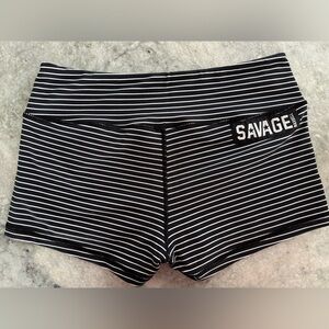Savage Barbell Striped Athletic Shorts